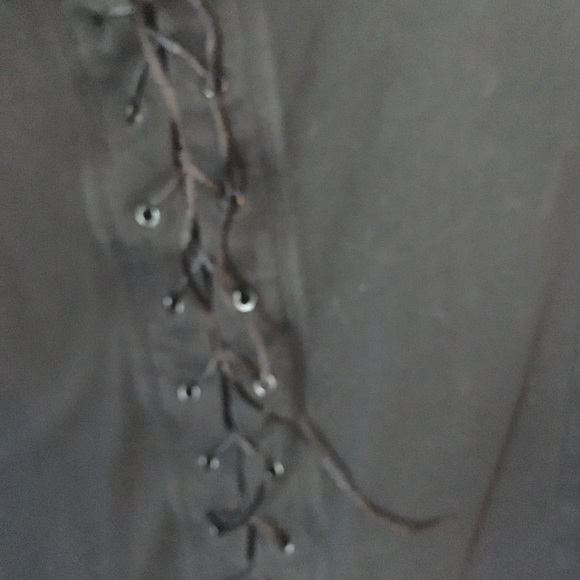 Black lace up short sleeved top, Cato, size 26/28 - Picture 2 of 5